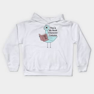 This Is My Book Character Costume Funny Pigeon Reading Kids Hoodie